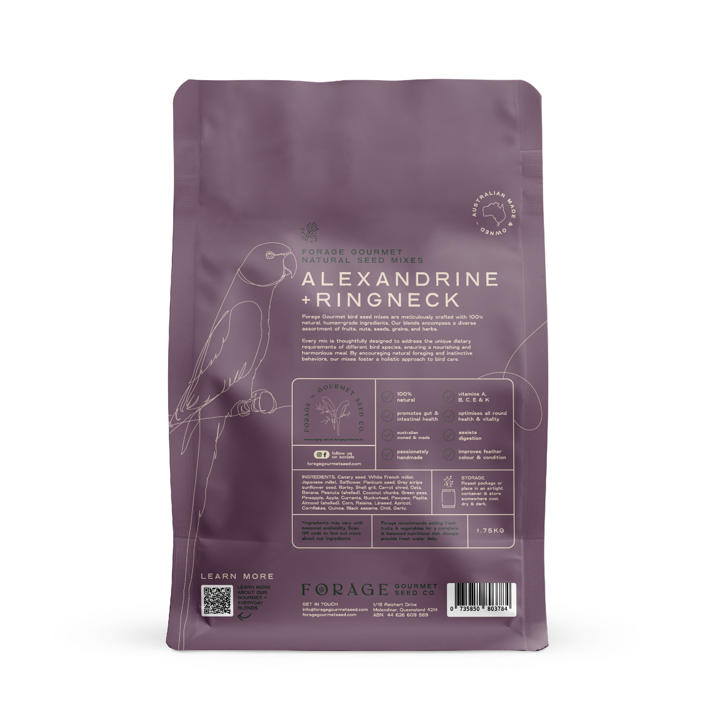 FORAGE RINGNECK & ALEXANDRINE 1.75KG