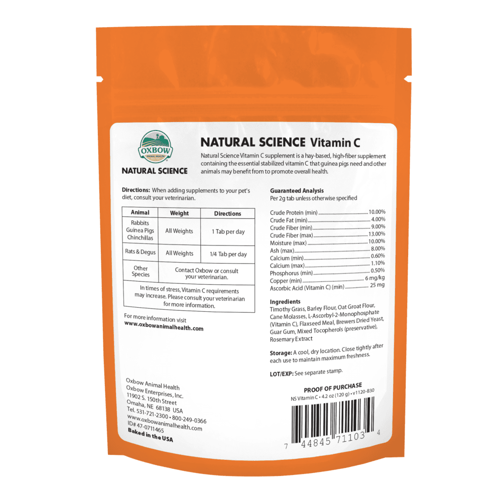 OXBOW NATURAL SCIENCE VITAMIN C 60CT