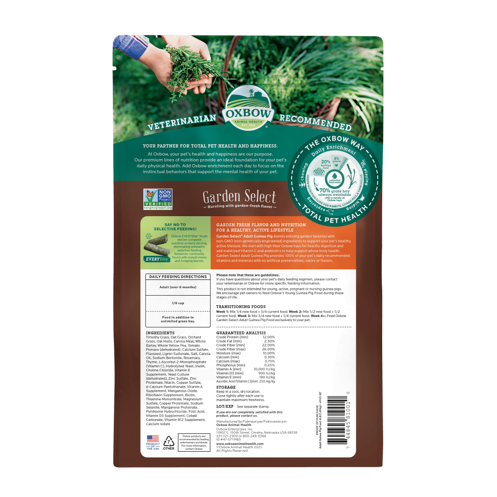 OXBOW GARDEN SELECT ADULT GUINEA PIG FOOD 1.81KG