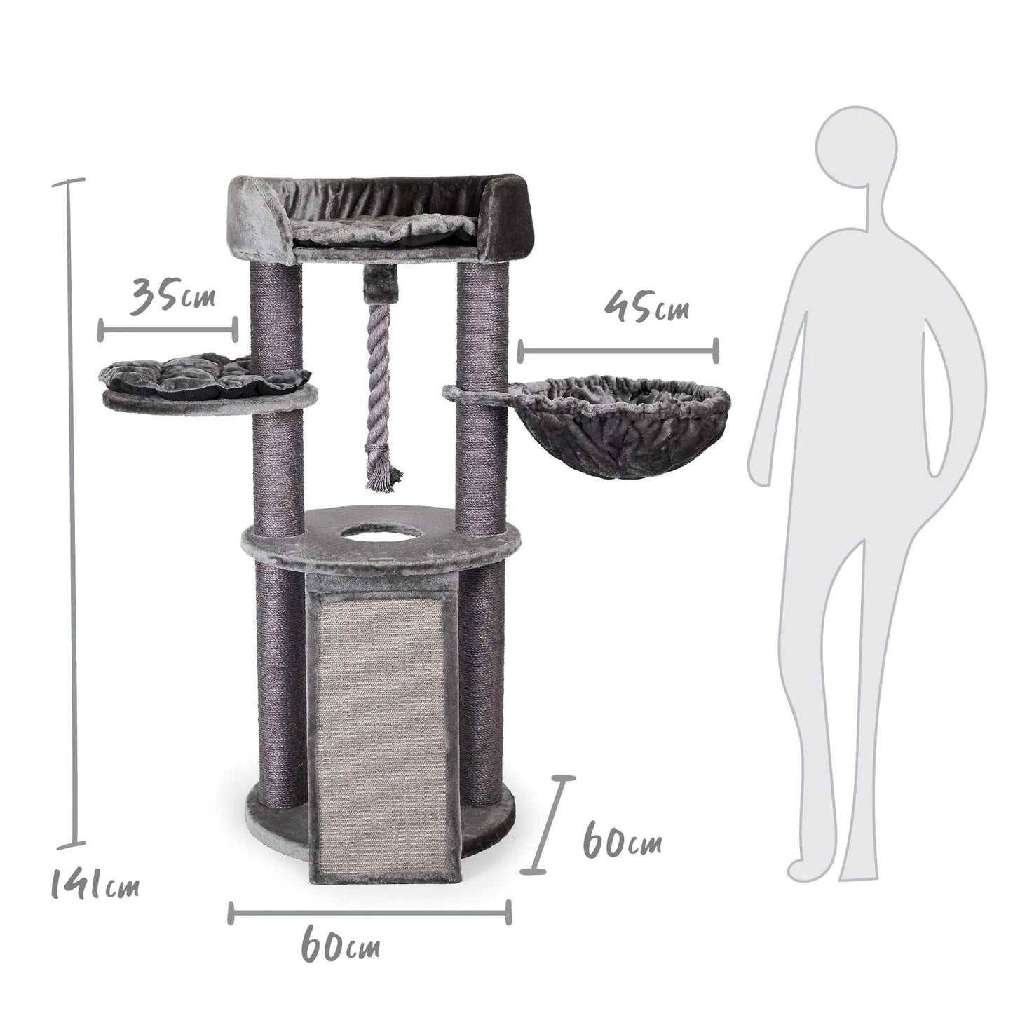 KAZOO CAT SCRATCHER ECO SCRATCH AND SLEEP GREY