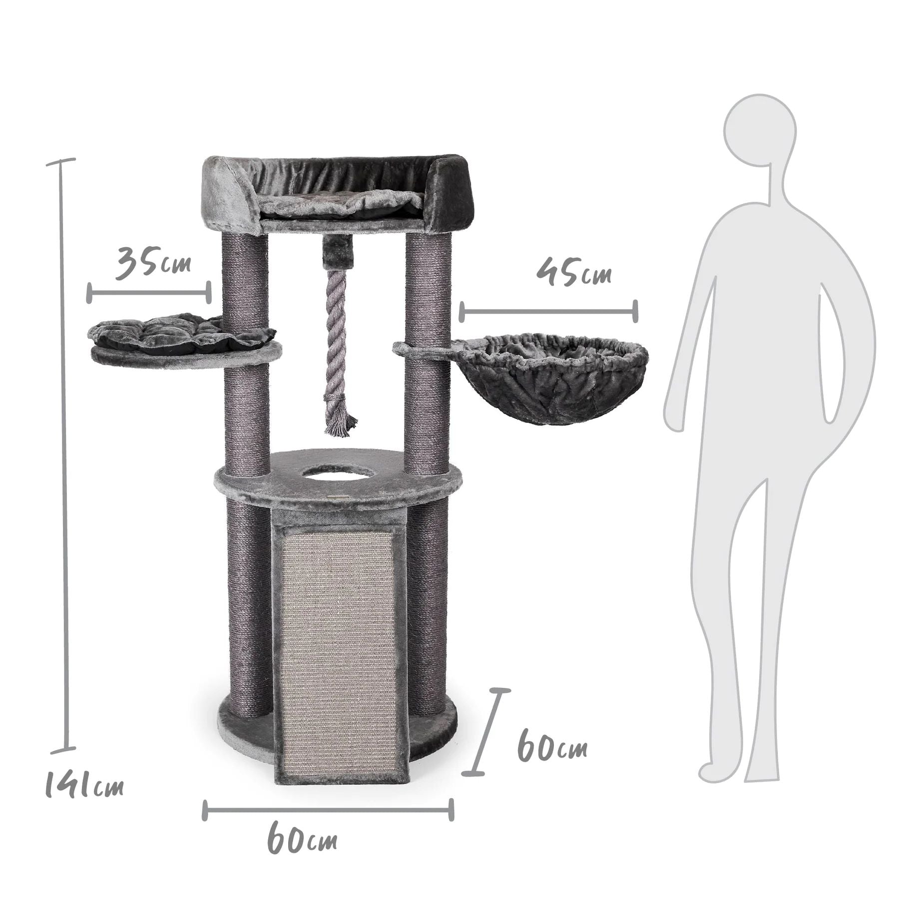 KAZOO CAT SCRATCHER ECO SCRATCH AND SLEEP GREY