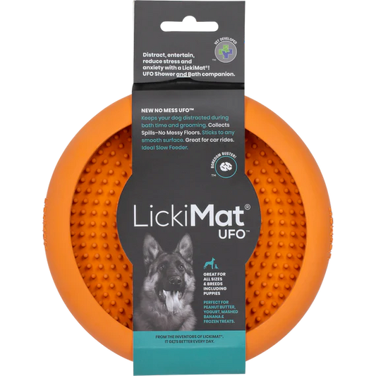 LICKIMAT UFO SLOW FOOD BOWL ORANGE