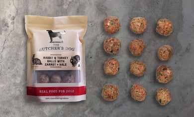 THE BUTCHER'S DOG RABBIT & TURKEY BALLS 500G