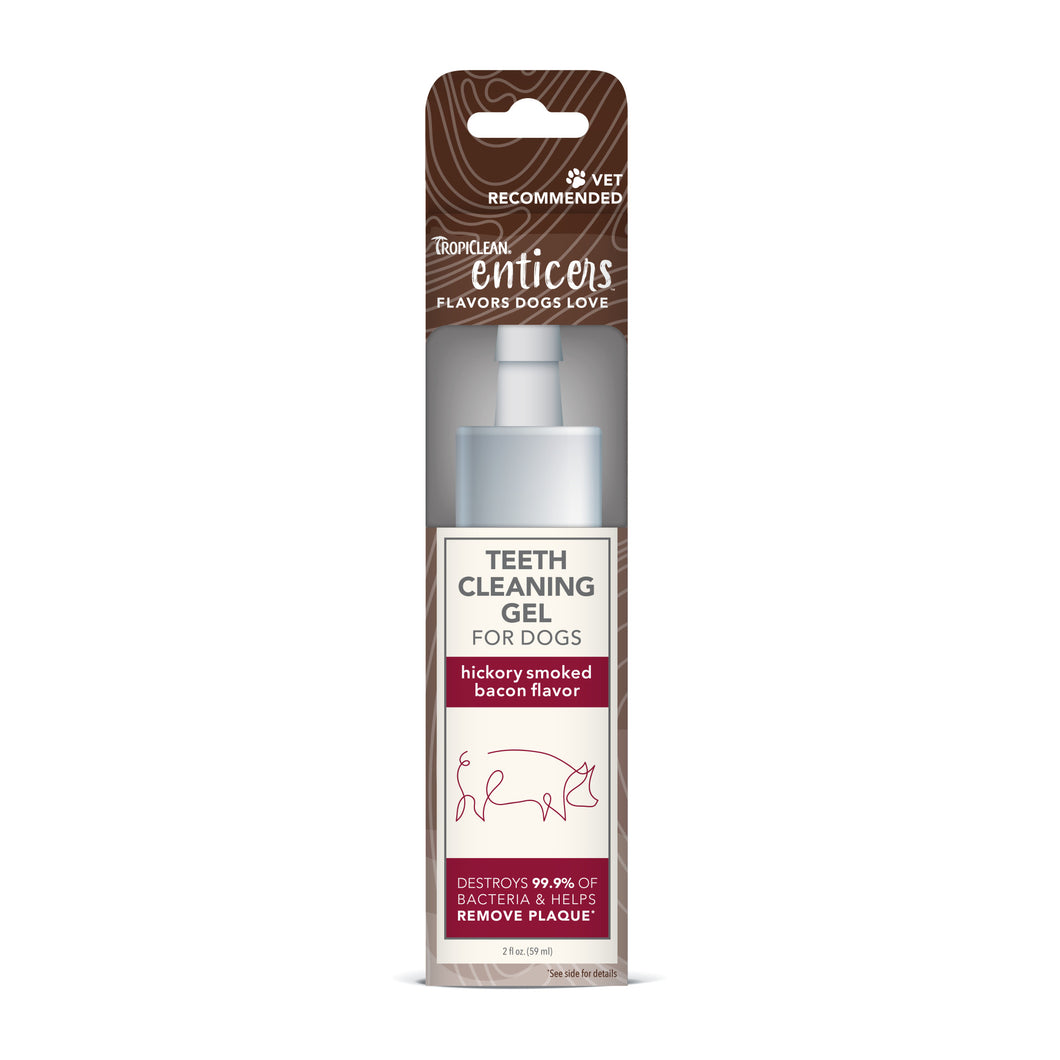 TROPICLEAN ENTICERS TEETH GEL 59ML & BRUSH SMOKED BACON