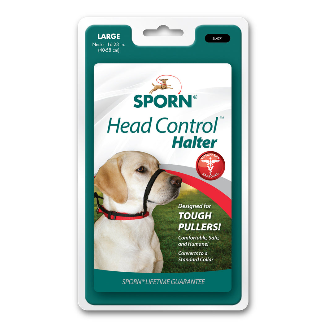 SPORN HEAD HALTER BLK LG