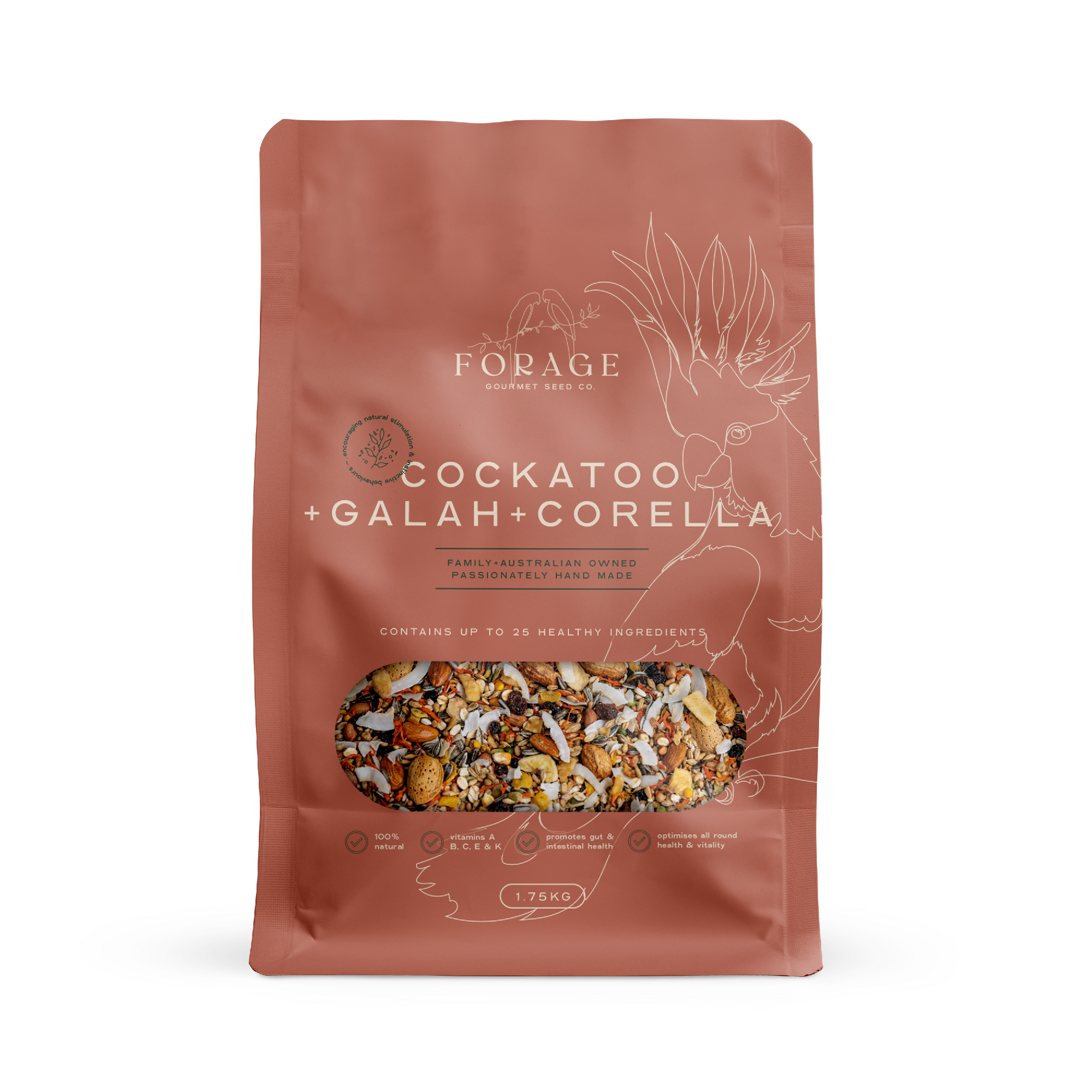 FORAGE COCKATOO, GALLAH & CORELLA 1.75KG