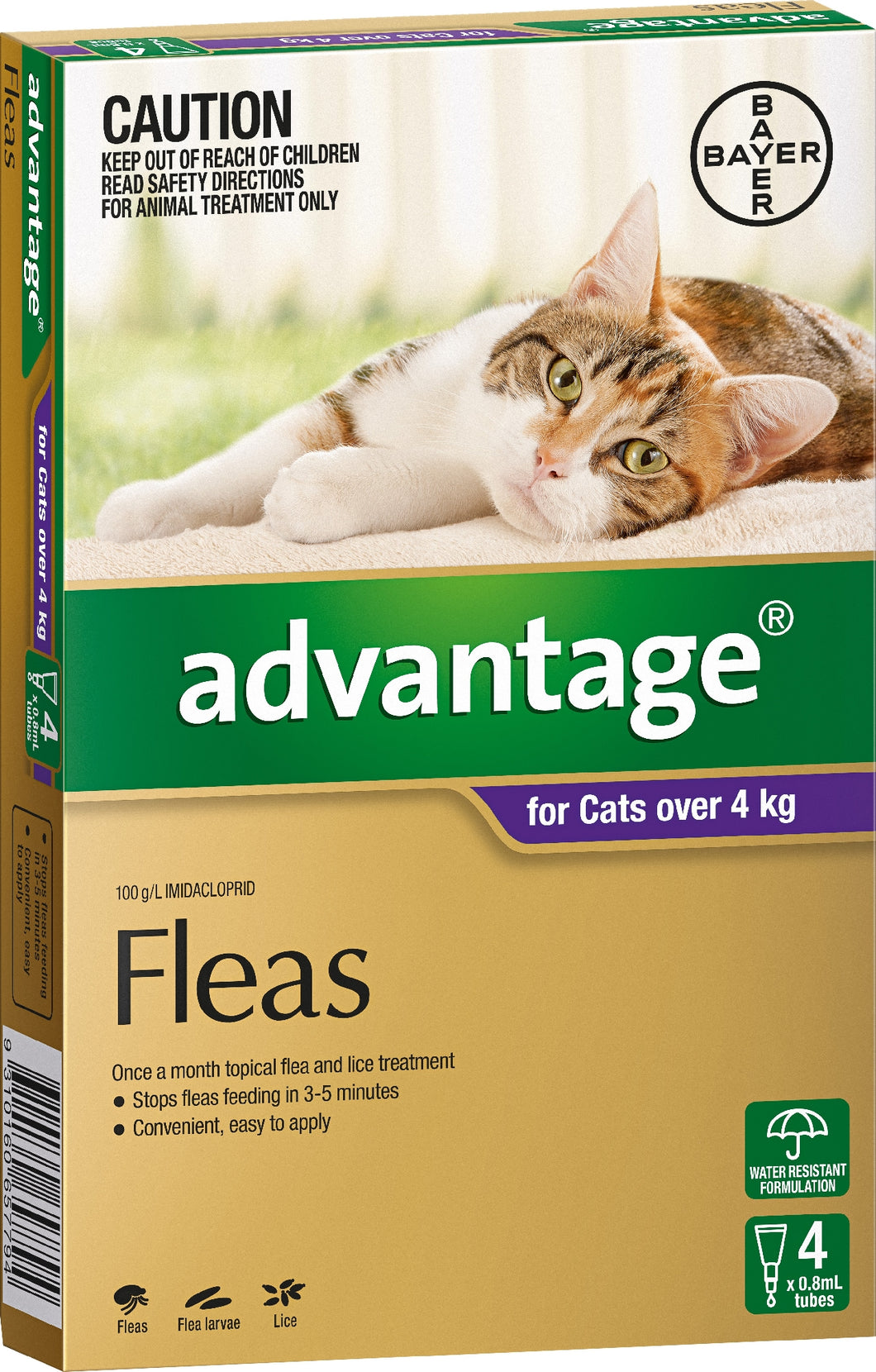 ADVANTAGE CAT 4+KG PURPLE 4PK