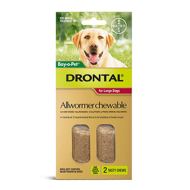 DRONTAL CHEWS 35KG LARGE 2'S