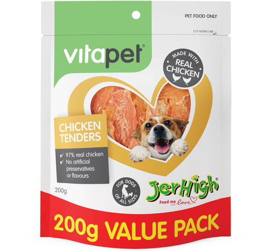 VITAPET JERHIGH CHICKEN TENDERS 200G