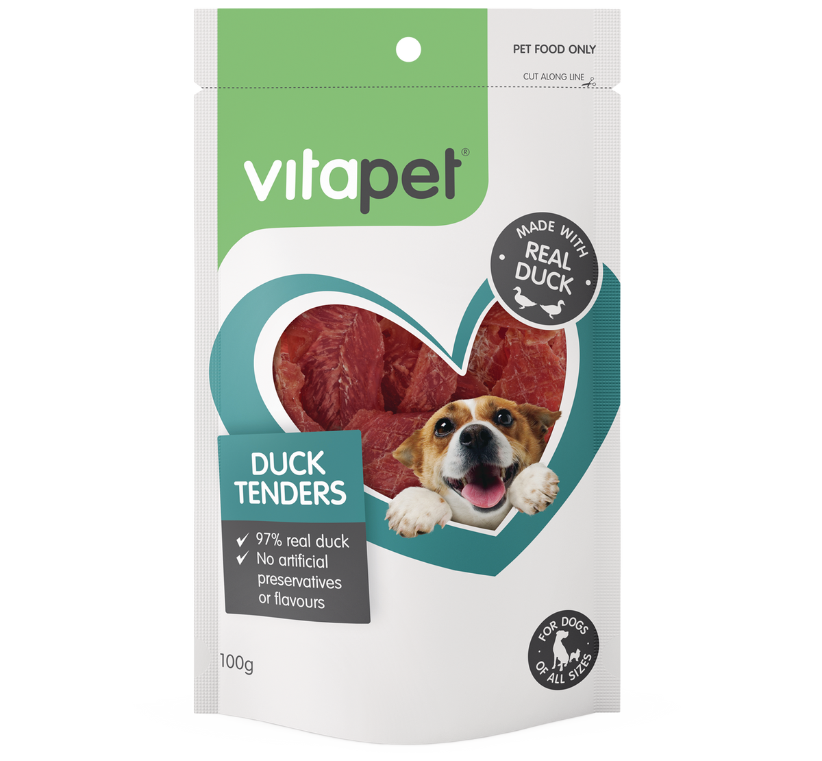 VITAPET JERHIGH DUCK TENDERS 100G