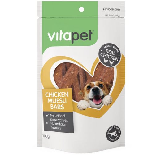 VITAPET CHICKEN MUESLI BAR 100G