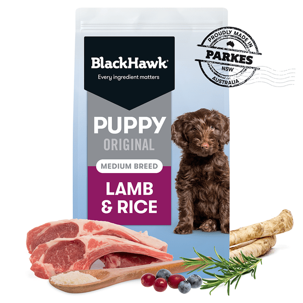 BLACK HAWK PUPPY MEDIUM BREED LAMB RICE 3KG