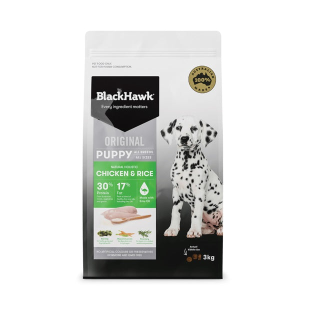 BLACK HAWK PUPPY MEDIUM BREED CHICKEN RICE 3KG