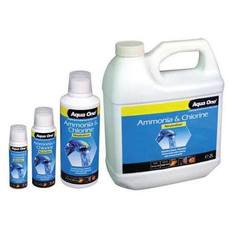 AQUA ONE AMMONIA REMOVER CHLORINE NEUTRALISER 250ML TREATMENT