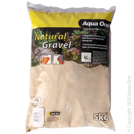 AQUA ONE NATURAL GRAVEL RIVER SAND AUSTRALIAN 5KG
