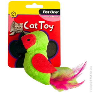 CAT TOY PLUSH PARROT GREEN