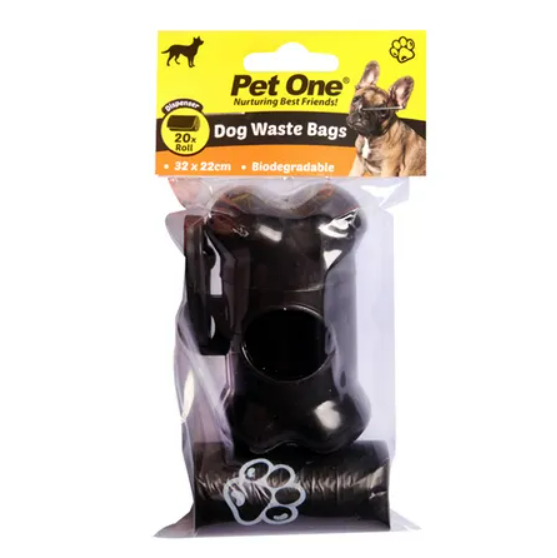 PET ONE DOGGY WASTE BAGS W DISPENSER