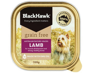 BLACK HAWK WET GRAIN FREE LAMB 100G