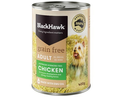 BLACK HAWK WET GRAIN FREE CHICKEN 400G