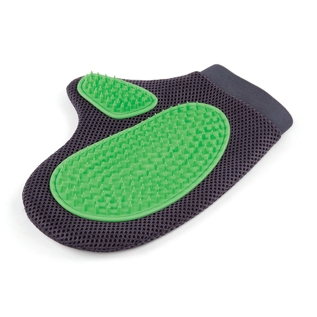 GROOMING GLOVE GREEN / GREY