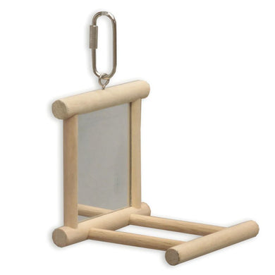 KAZOO MIRROR W PERCH WOOD LG