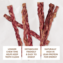 Load image into Gallery viewer, KAZOO PRIME CUTS BRAIDED BEEF BULLY STICKS 20CM 6PK