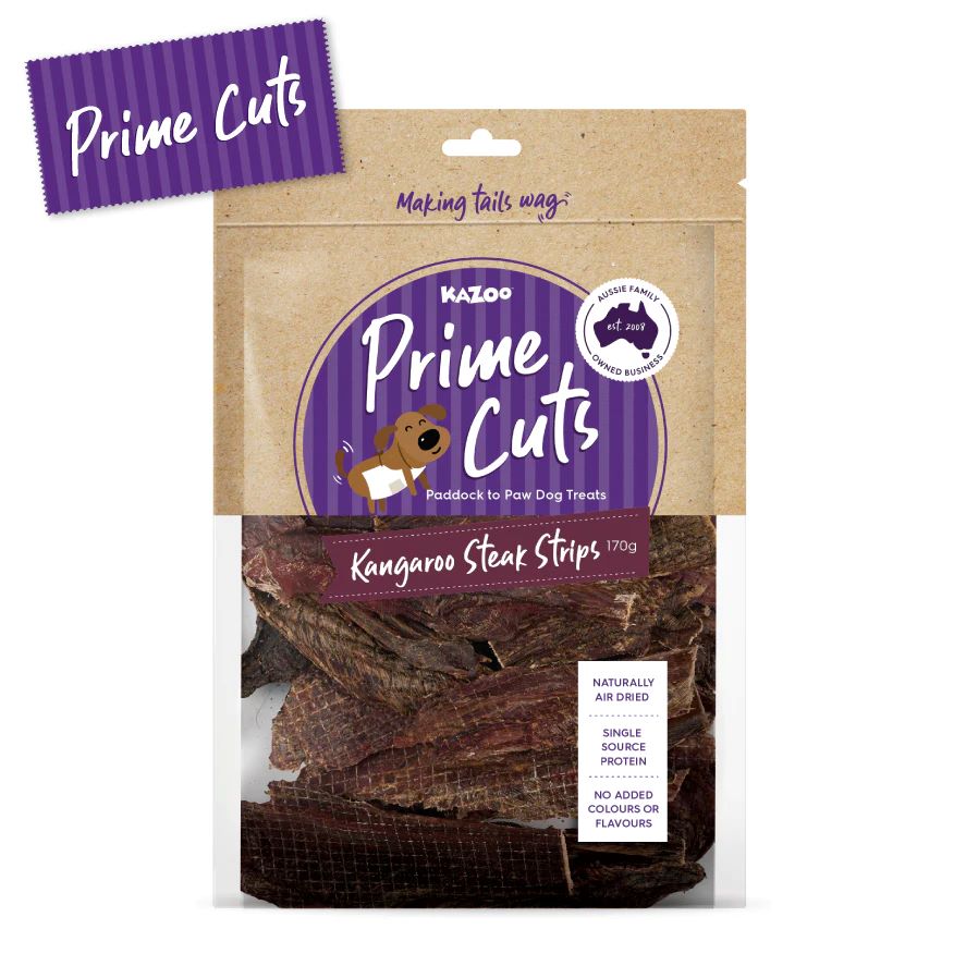 KAZOO PRIME CUTS KANGAROO STEAK STRIPS 170G