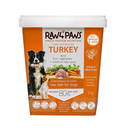 RAW 4 PAWS TURKEY 1KG TUB