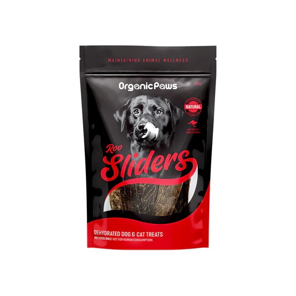 ORGANIC PAWS SLIDERS ROO 100G