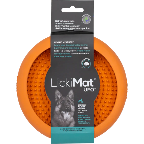 LICKIMAT UFO SLOW FOOD BOWL ORANGE