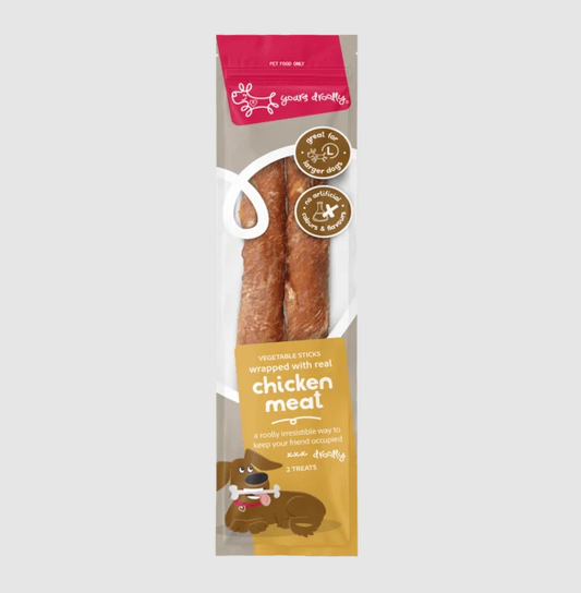 YOURS DROOLLY CHICKEN WRAP STICK LARGE 2PK